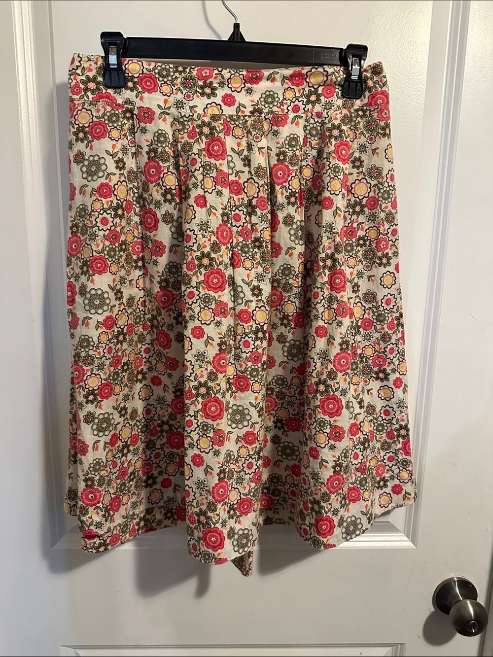 Floral Circle Skirt in Cream and Pink